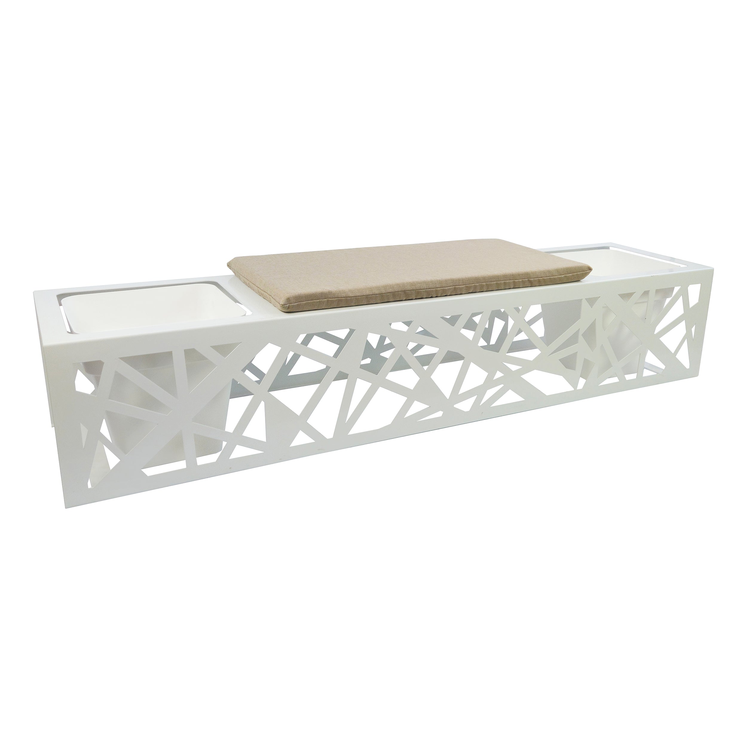 TECNOKIT Panca in Lamiera GOOT con vasi + Portavaso Singolo Coordinabile