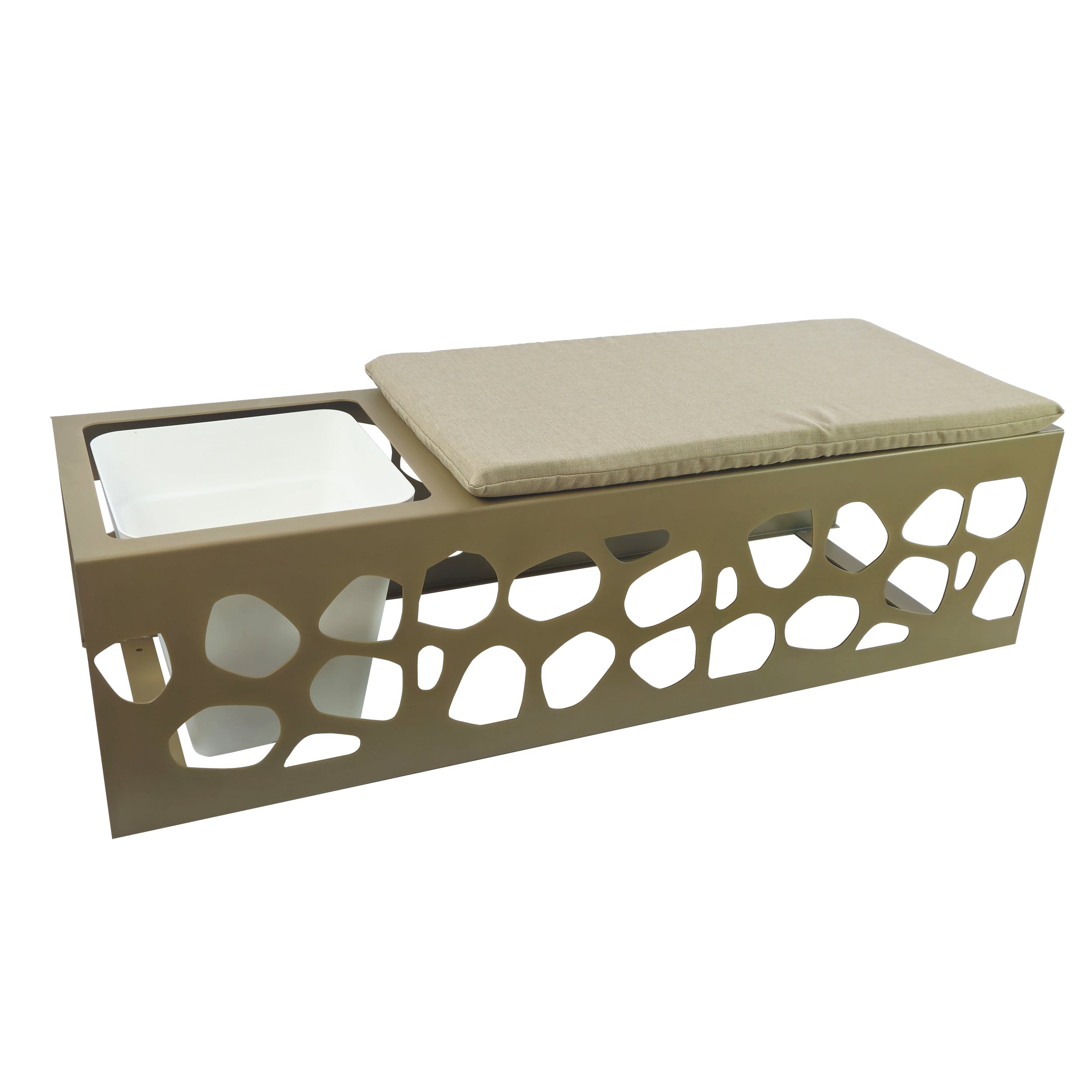 TECNOKIT Panca in Lamiera GOOT con vasi + Portavaso Singolo Coordinabile