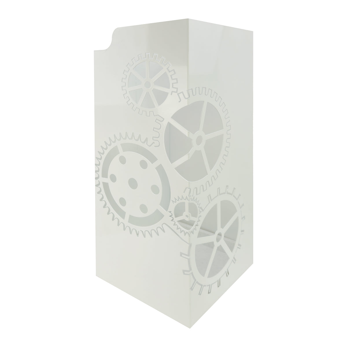 Portaombrelli in metallo da arredo soggetto ingranaggi cm 21x21x60