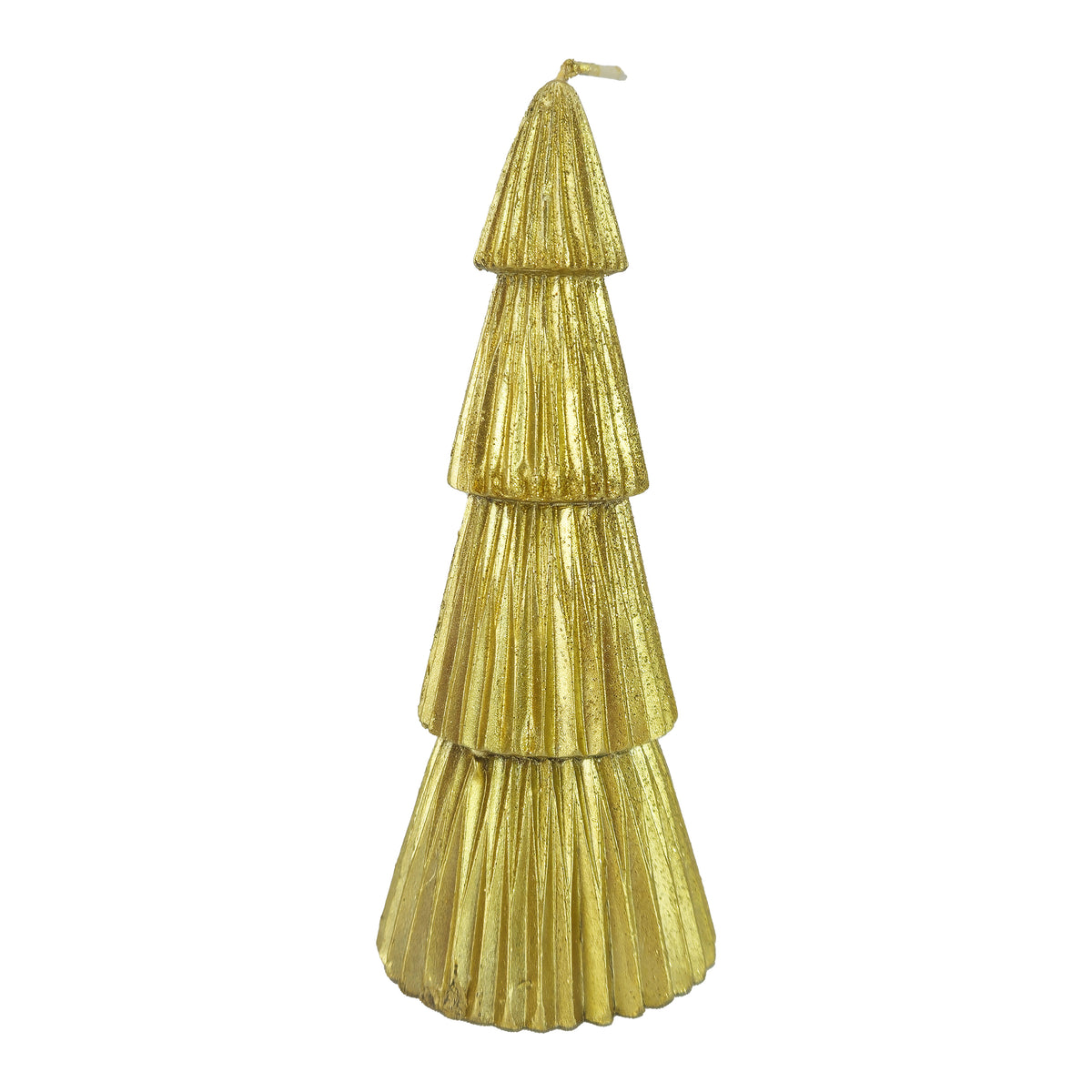 Candela di natale a forma di albero, colore oro