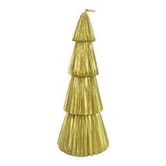 Candela di natale a forma di albero, colore oro