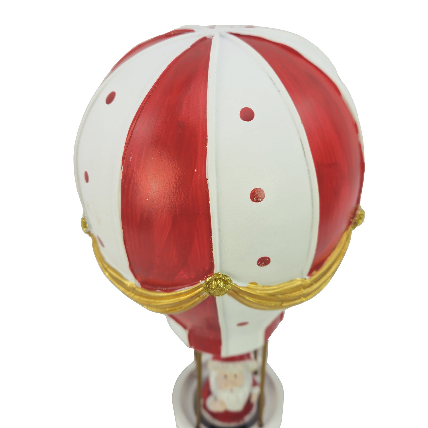 Decorazione Natalizia mongolfiera in gesso con Babbo Natale cm 13x19