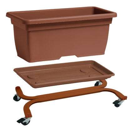 Vaso Cassettone Mega Nicoli con Sottovaso – Disponibile in 3 Misure e con Carrello a Scomparsa