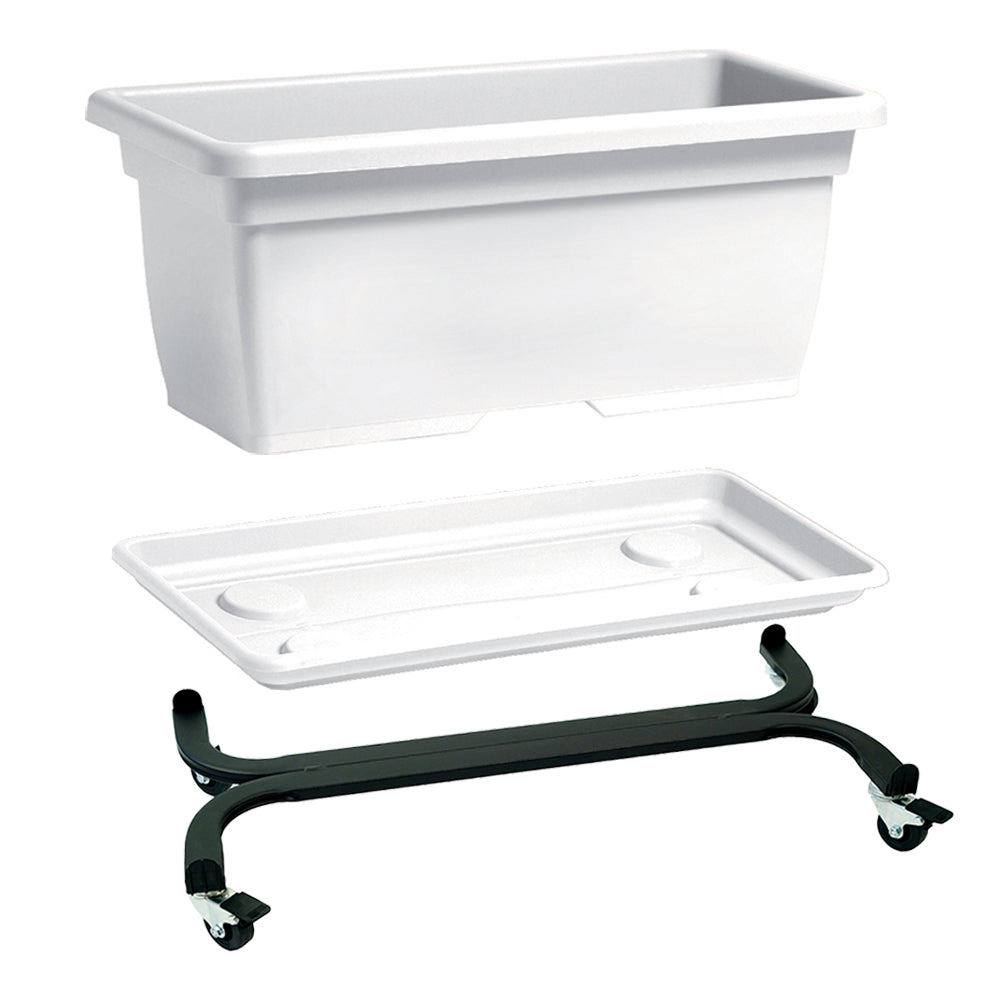 Vaso Cassettone Mega Nicoli con Sottovaso – Disponibile in 3 Misure e con Carrello a Scomparsa