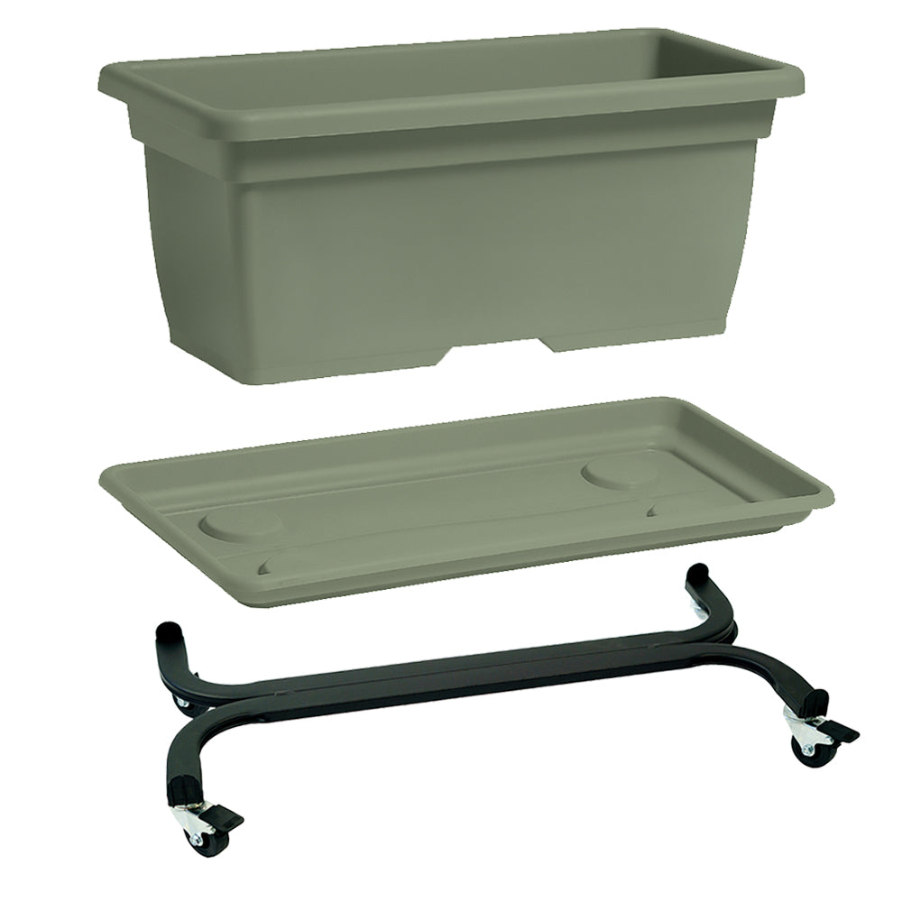 Vaso Cassettone Mega Nicoli con Sottovaso – Disponibile in 3 Misure e con Carrello a Scomparsa