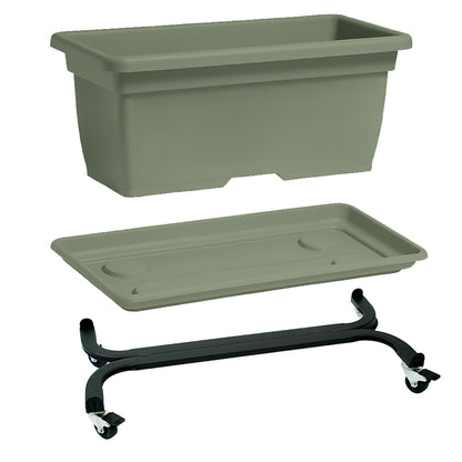 Vaso Cassettone Mega Nicoli con Sottovaso – Disponibile in 3 Misure e con Carrello a Scomparsa