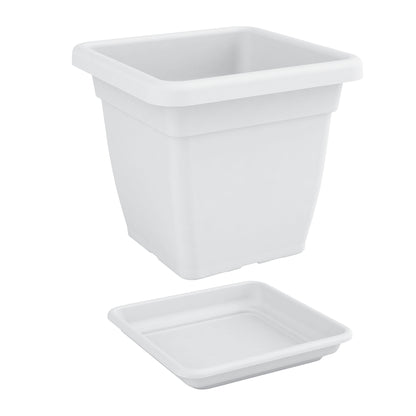 Nicoli Vaso Mega Quadrato cm 38x38x34 con sottovaso cm 34x34x5