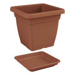 Nicoli Vaso Mega Quadrato cm 38x38x34 con sottovaso cm 34x34x5