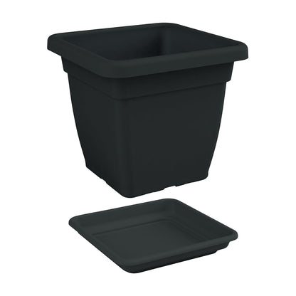 Nicoli Vaso Mega Quadrato cm 38x38x34 con sottovaso cm 34x34x5