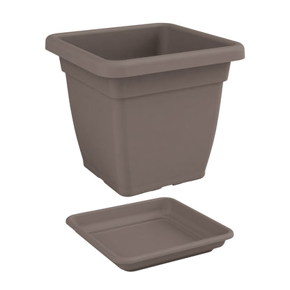 Nicoli Vaso Mega Quadrato cm 38x38x34 con sottovaso cm 34x34x5