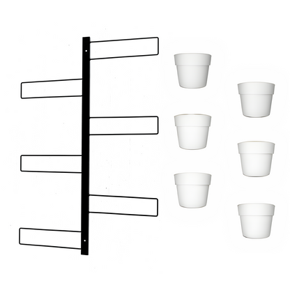Tecnokit fioriera verticale Gemma cm 70x100 in acciaio, completa di 6 vasi pensili Comby diametro cm 14 e 6 vasi cm 10