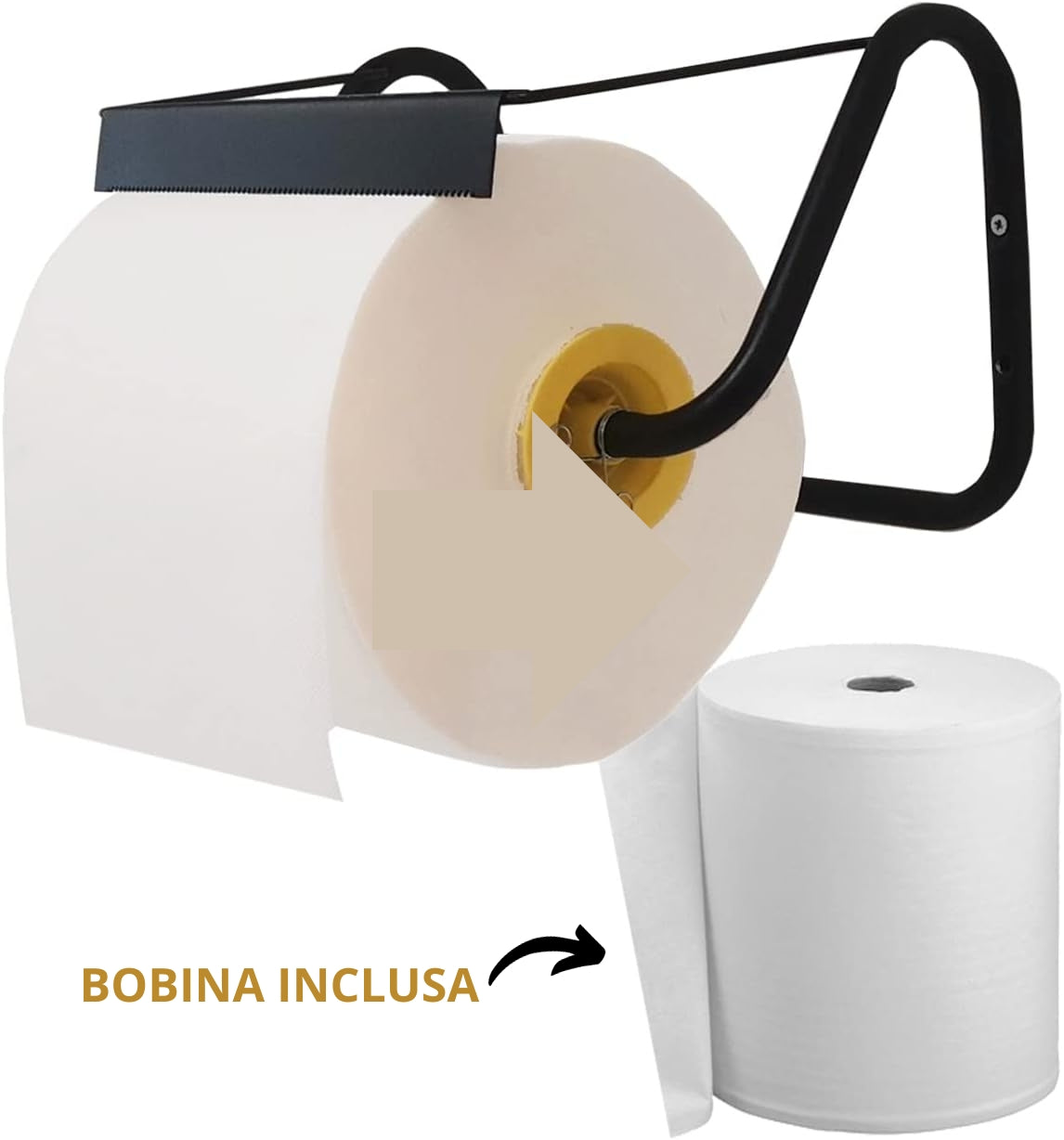 Porta Bobina Carta a Muro con Rotolo Incluso – Dispenser Bobina Industriale Made in Italy