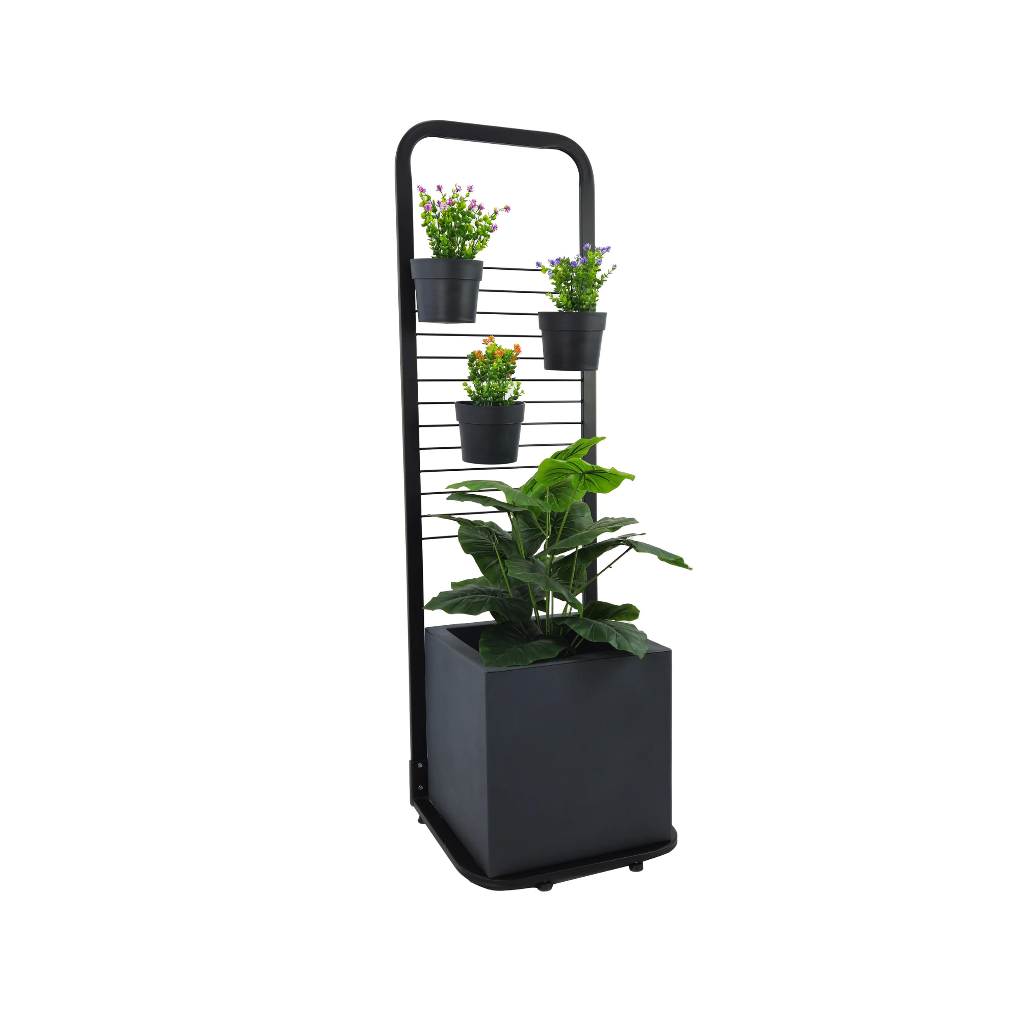 Tecnokit Fioriera Verticale Anthea in acciaio, dimensioni cm 48x42x153 con vasi inclusi