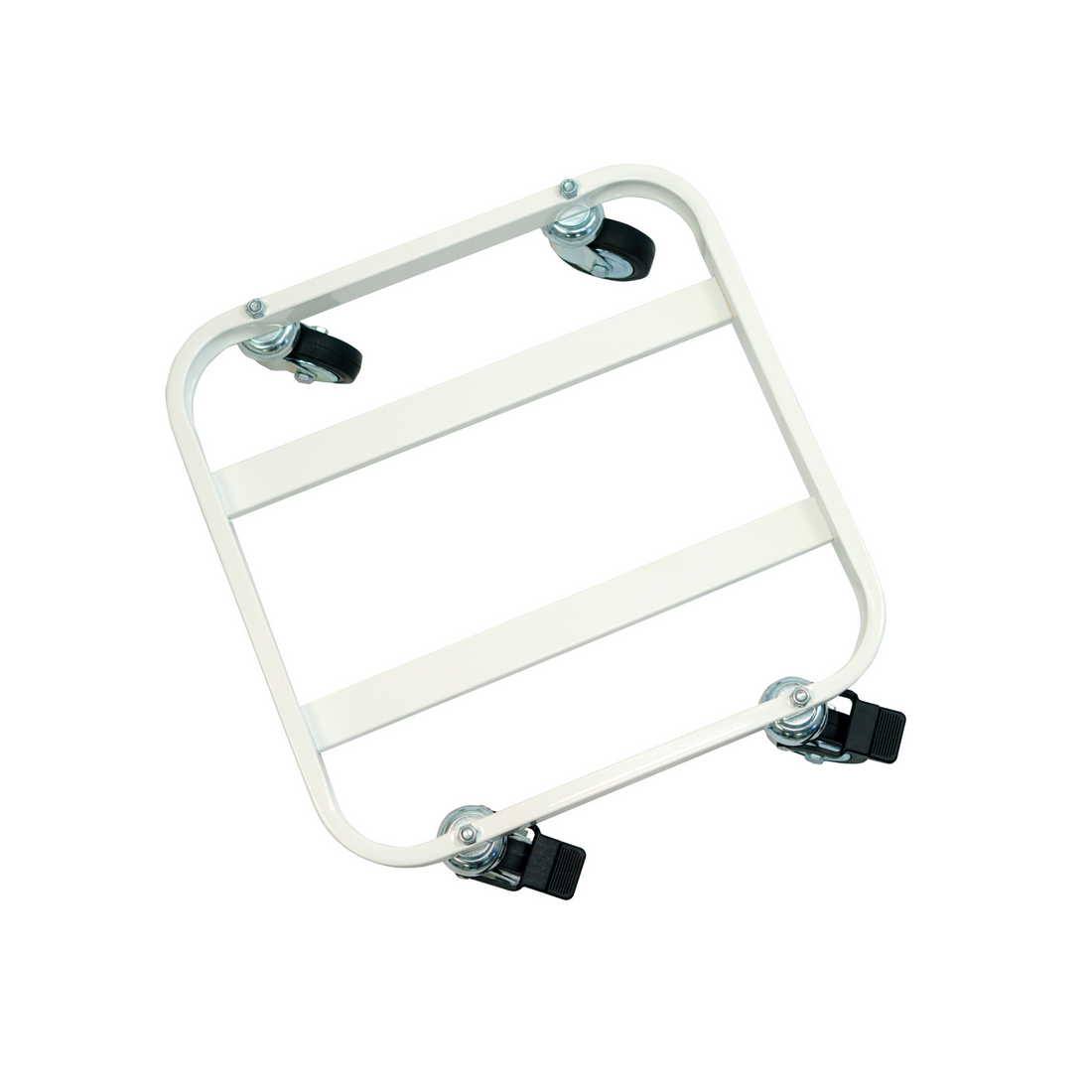 Carrello per vasi in cemento e terracotta quadrato cm 43x43, bianco, per vasi cm 40x40