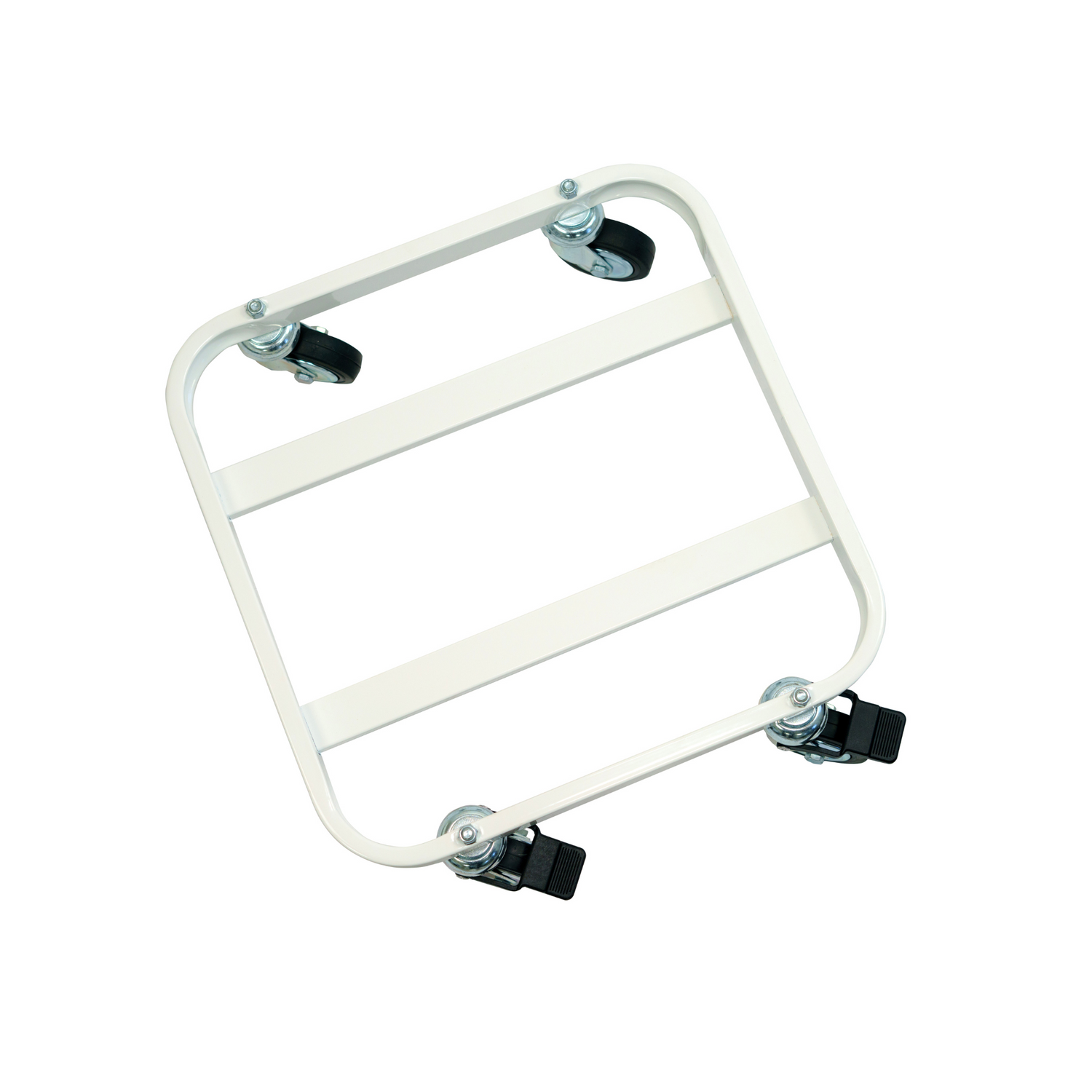 Carrello per vasi in cemento e terracotta quadrato cm 43x43, bianco, per vasi cm 40x40