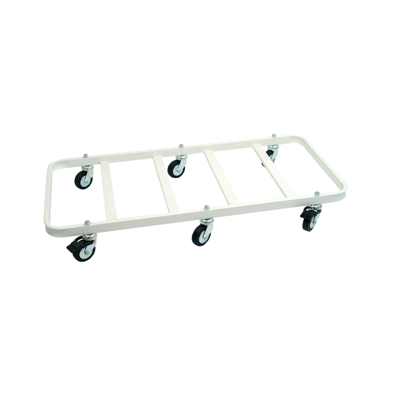 Carrello per vasi in cemento e terracotta bianco