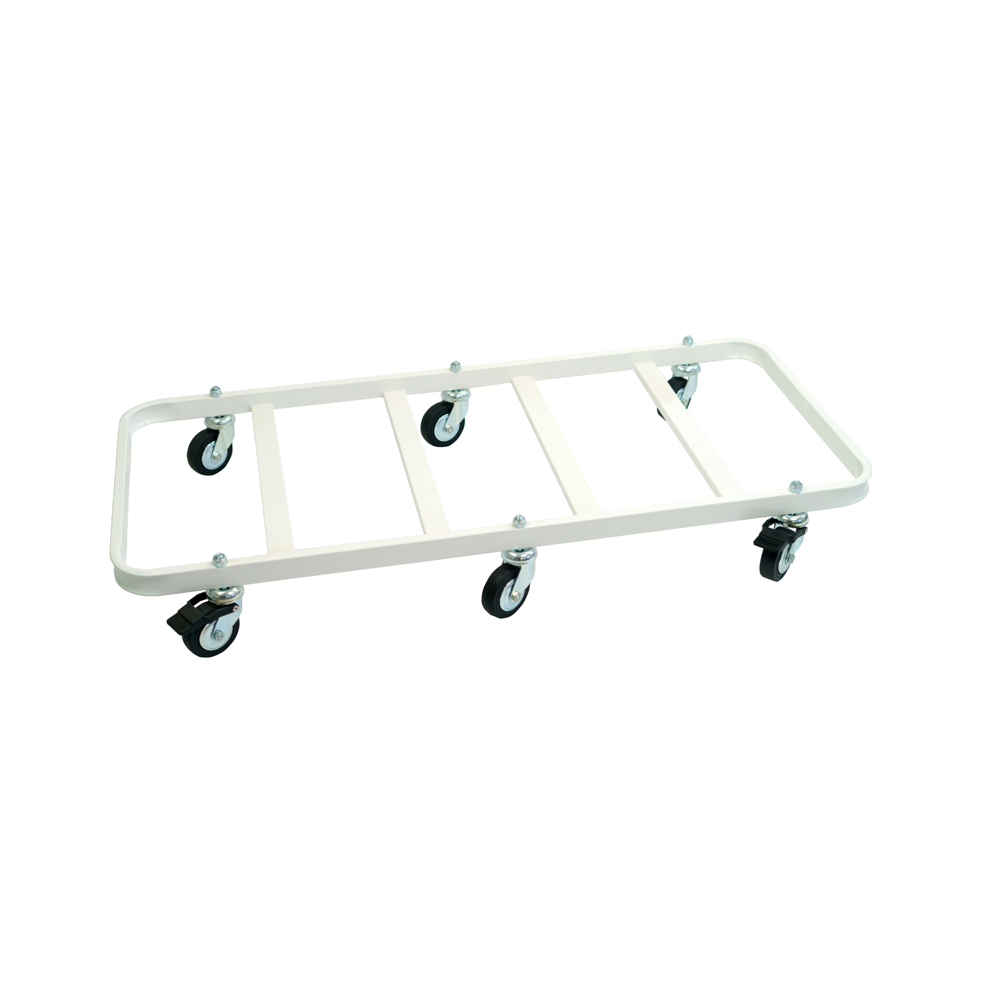 Carrello per vasi in cemento e terracotta bianco