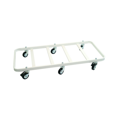 Carrello per vasi in cemento e terracotta bianco