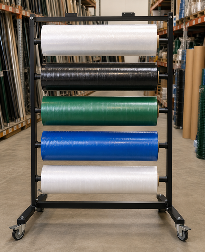 Tecnokit Espositore in Acciaio con Ruote per Bobine di Foglia Polietilene – 135×60×200 cm | Made in Italy