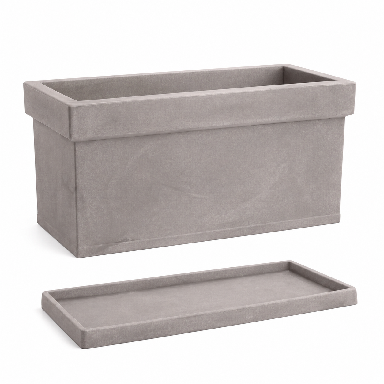 Fioriera Nicoli Themis Cassetta 80 cm con Sottovaso – Vaso Rettangolare in Resina
