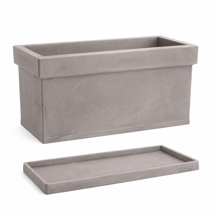 Fioriera Nicoli Themis Cassetta 80 cm con Sottovaso – Vaso Rettangolare in Resina