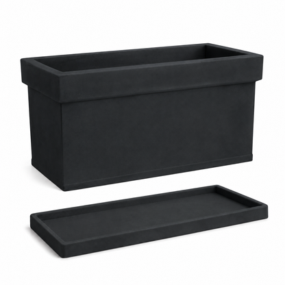 Fioriera Nicoli Themis Cassetta 80 cm con Sottovaso – Vaso Rettangolare in Resina