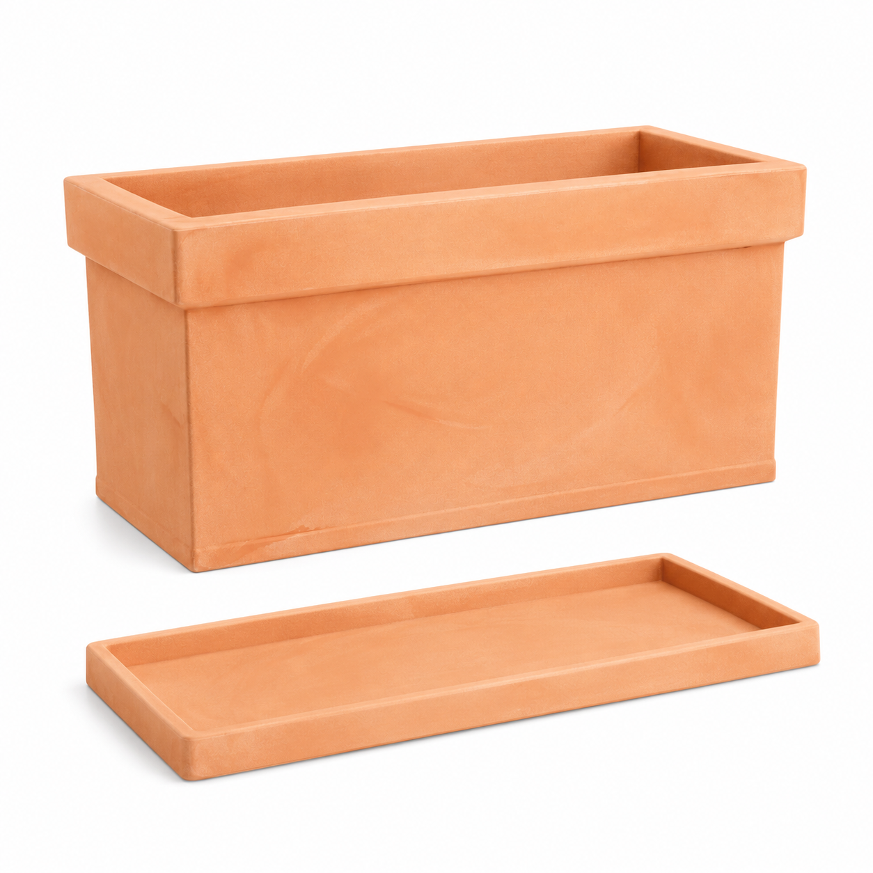 Fioriera Nicoli Themis Cassetta 80 cm con Sottovaso – Vaso Rettangolare in Resina