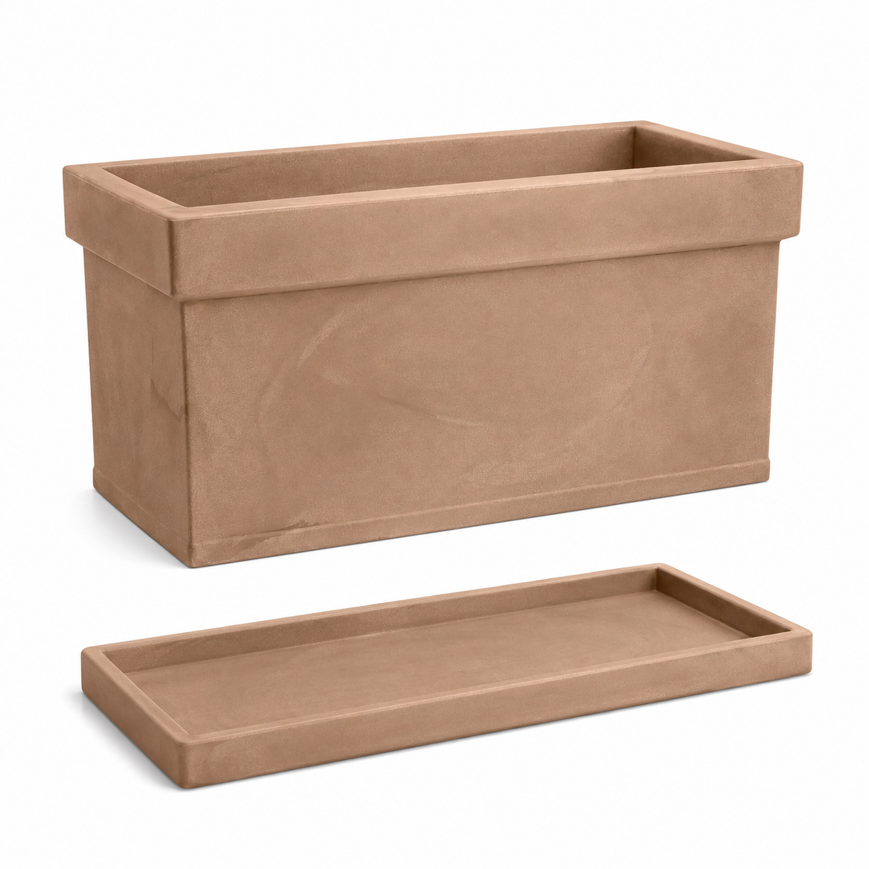 Fioriera Nicoli Themis Cassetta 80 cm con Sottovaso – Vaso Rettangolare in Resina