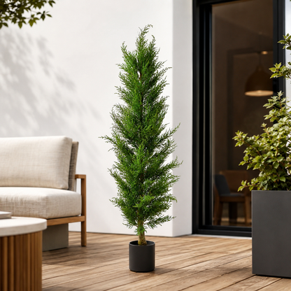 Pianta Artificiale Cipresso 150 cm con Vaso | Per Interni ed Esterni