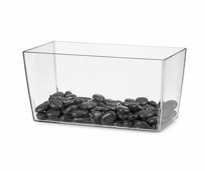 Tera Vaso Trasparente Coimbra | Fioriera Rettangolare in Plastica Trasparente | Made in Italy