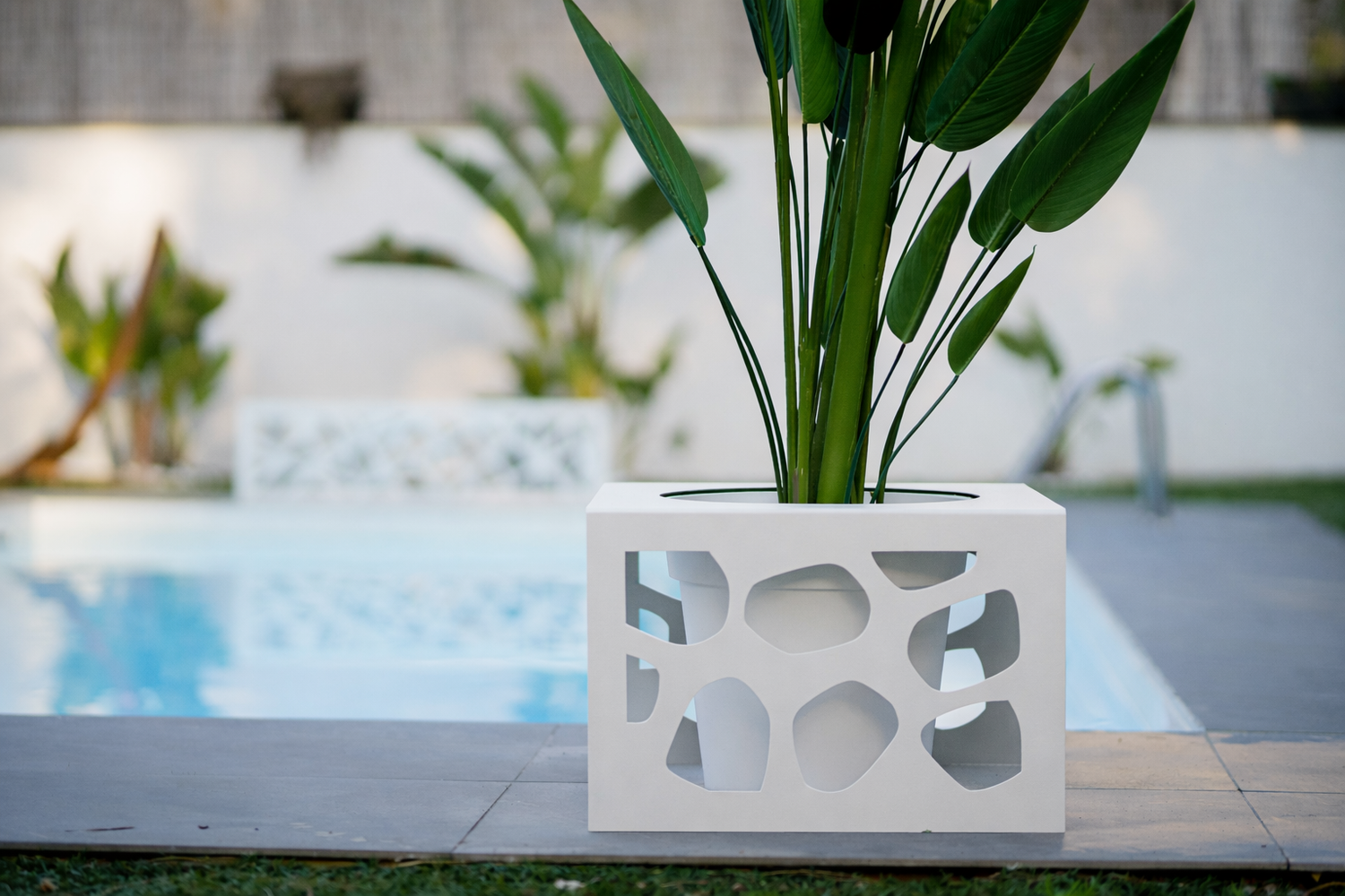 TECNOKIT Panca in Lamiera GOOT con vasi + Portavaso Singolo Coordinabile