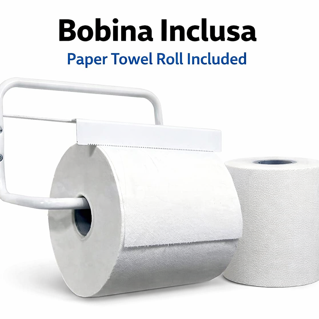 Tecnokit Dispenser Portabobina Carta a Muro – Acciaio Verniciato | Per Bobine fino a 29 cm | Made in Italy