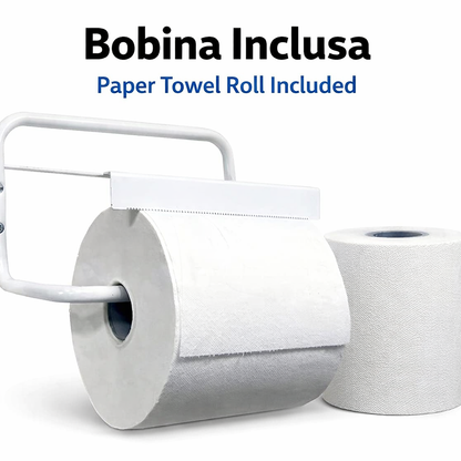 Tecnokit Dispenser Portabobina Carta a Muro – Acciaio Verniciato | Per Bobine fino a 29 cm | Made in Italy
