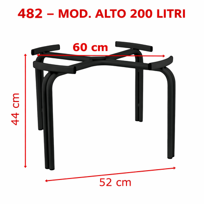 TECNOKIT Supporto Fusto Olio e Vino Alto, varie misure, per fusti da 200 a 600 Litri