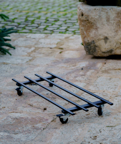 Rigatino - Carrello Portavasi rettangolare con ruote industriali