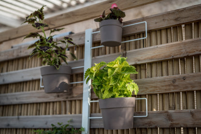 Tecnokit fioriera verticale Gemma cm 70x100 in acciaio, completa di 6 vasi pensili Comby diametro cm 14 e 6 vasi cm 10