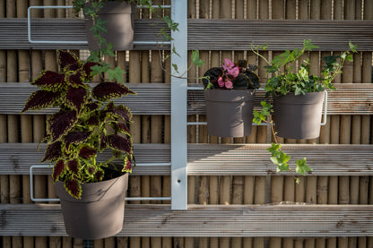 Tecnokit fioriera verticale Gemma cm 70x100 in acciaio, completa di 6 vasi pensili Comby diametro cm 14 e 6 vasi cm 10