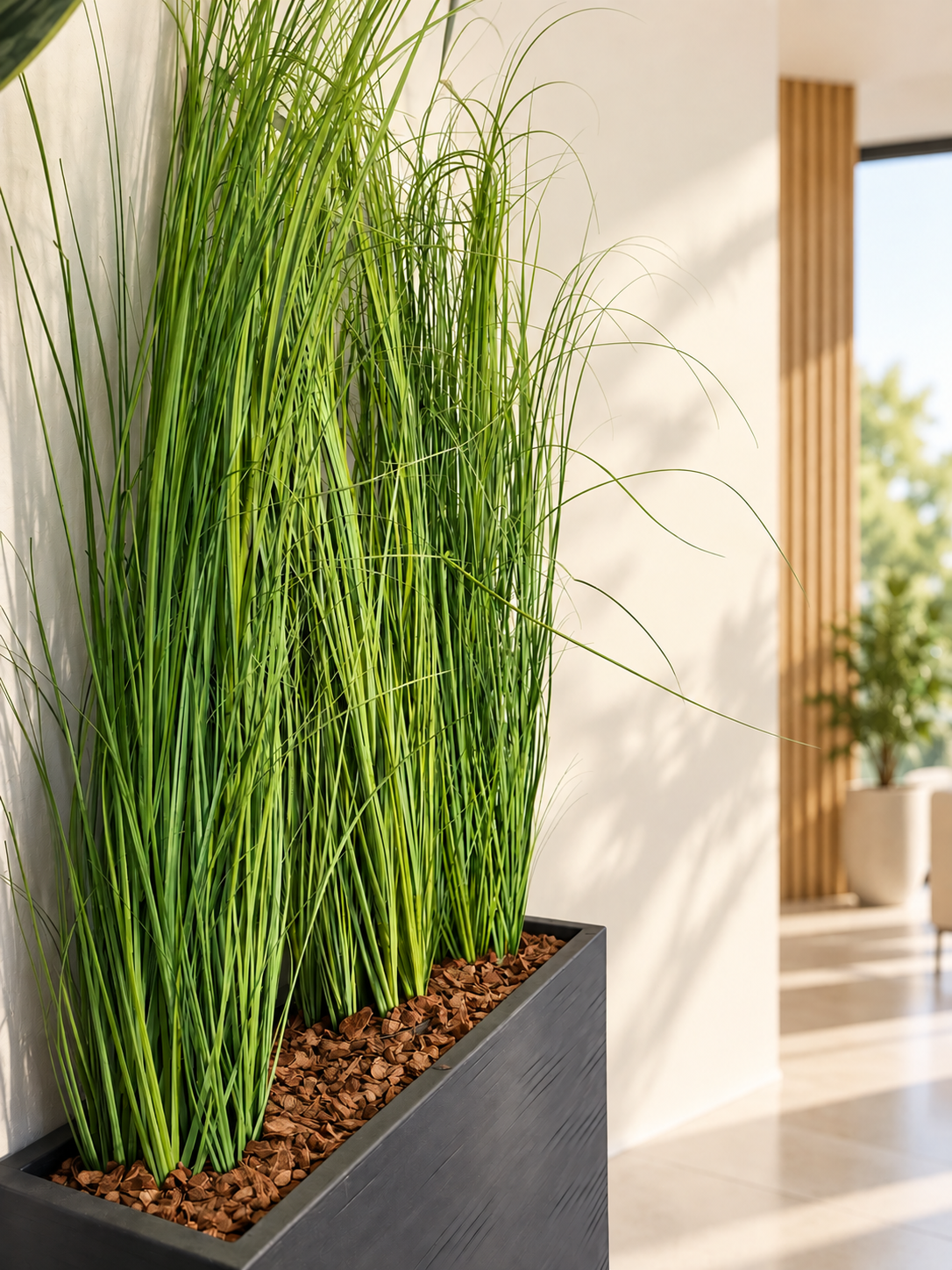 Separè Vaso Elegance completo di Piante Artificiali e Corteccia – Soluzione Divisoria Elegante