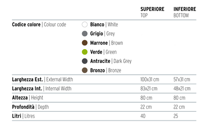 Monacis Vaso Heart di Design cm 100x57x80 reversibile