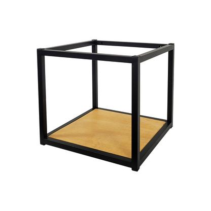 Mensola da parete Kubho  in acciaio e legno cm 29x29x26 h