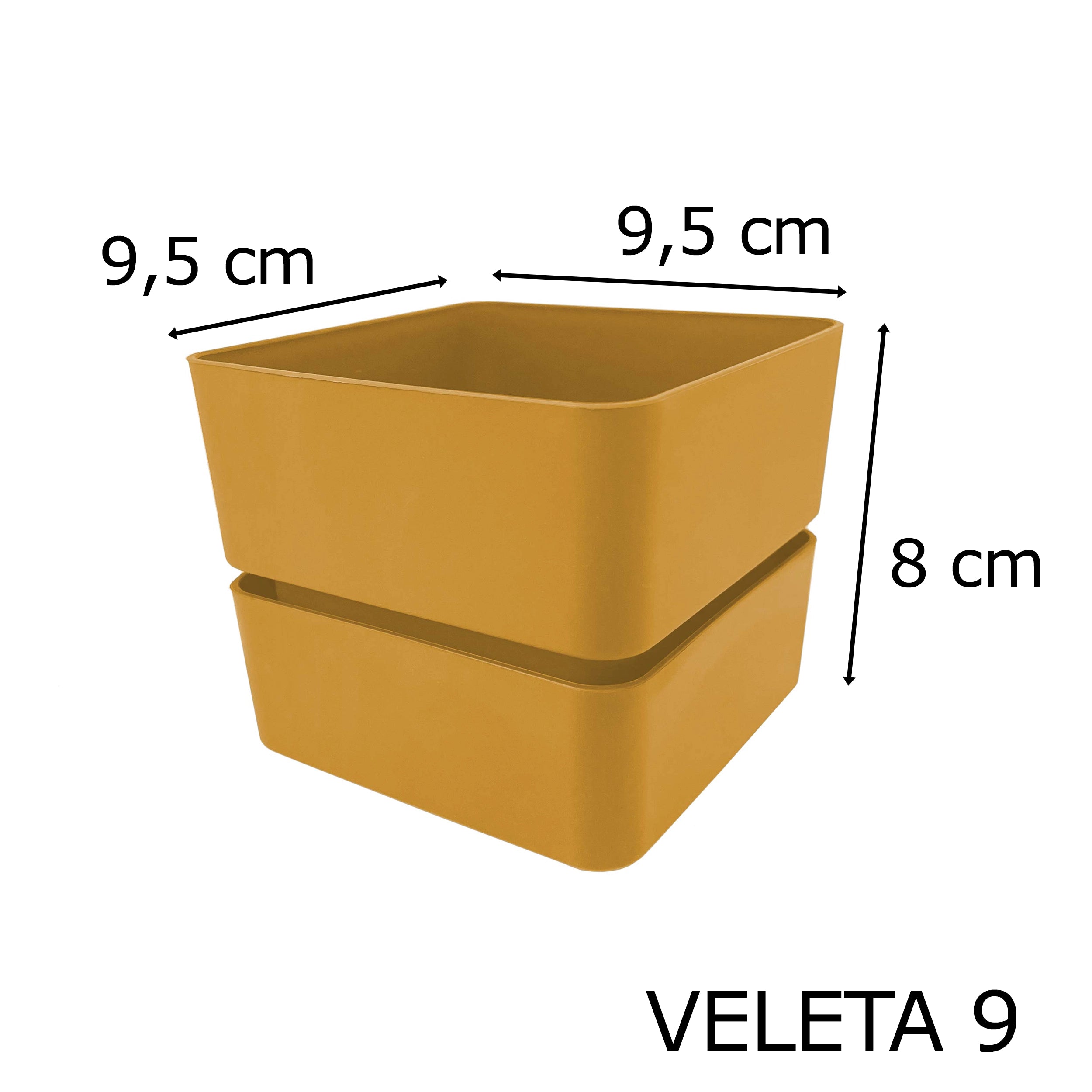 Tera vaso in plastica quadrato Veleta sottovaso incluso