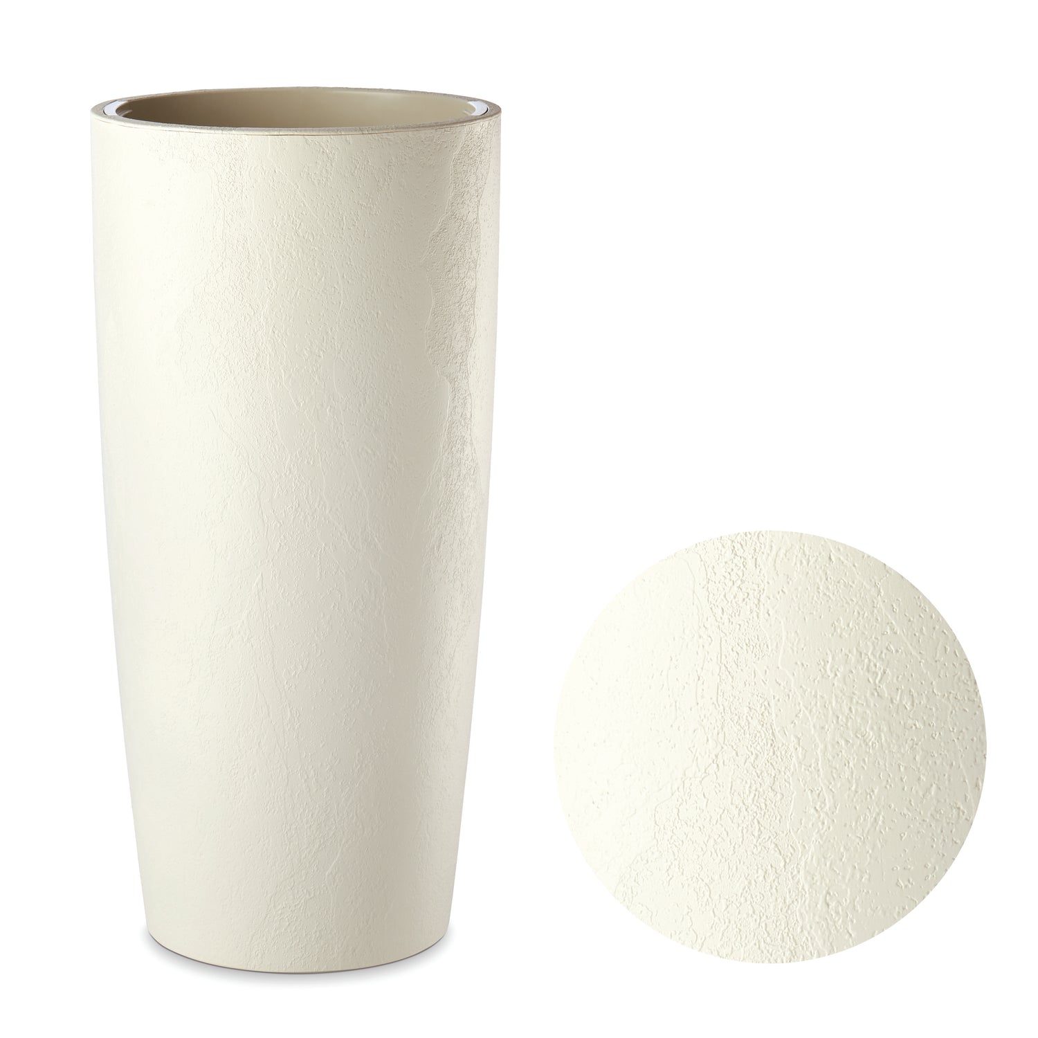 Vaso alto Erba Musa matte mandorla bianco