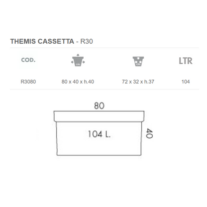 Nicoli vaso in resina Themis Cassetta 80 cm