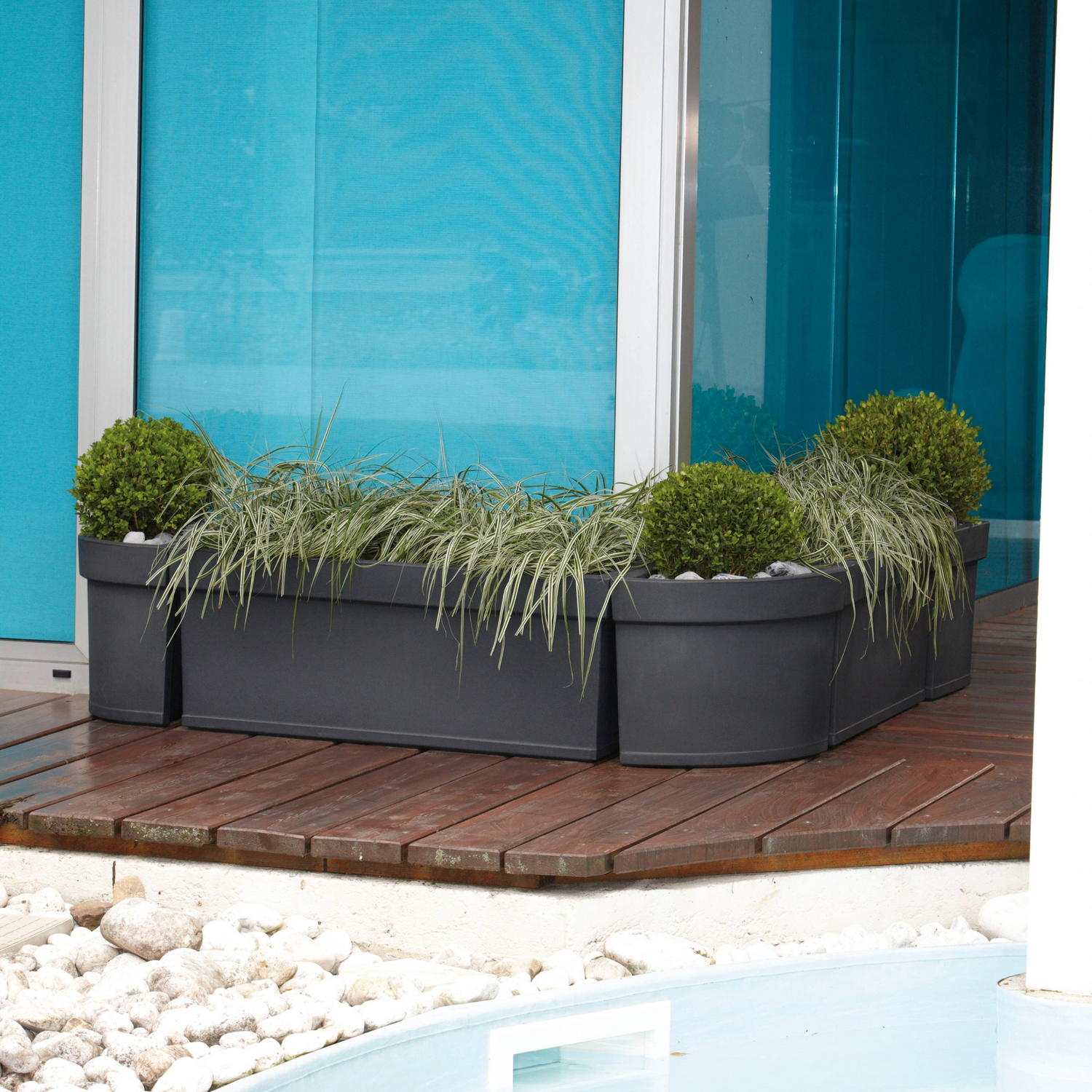 Nicoli vaso in resina Themis Cassetta 80 cm