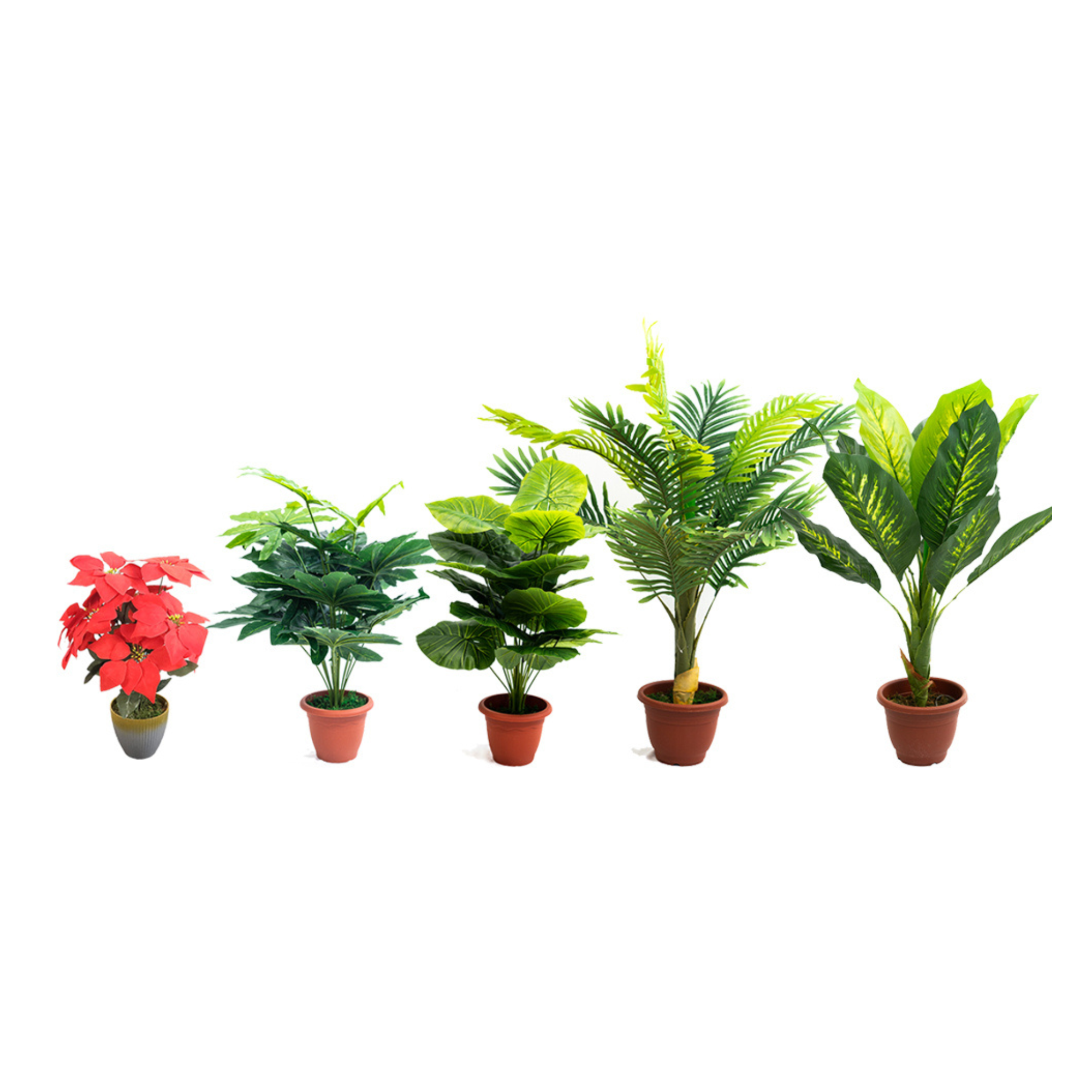 Pianta verde artificiale per interno Dieffenbachia, Filodendro, Palma, Aralia