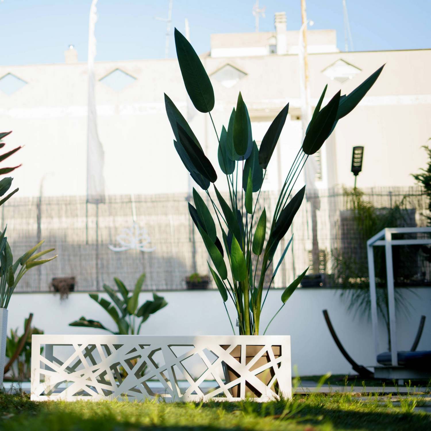 TECNOKIT Panca in Lamiera GOOT con vasi + Portavaso Singolo Coordinabile