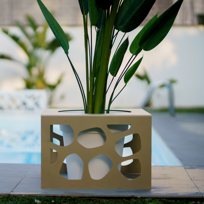 Porta vasi arredo giardino in metallo cm 60x60x40h