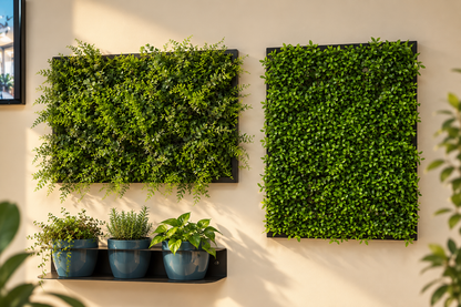 Quadro in ferro decorativo - Giardino da parete artificiale cm 60x40