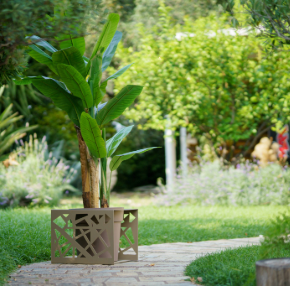 TECNOKIT Panca in Lamiera GOOT con vasi + Portavaso Singolo Coordinabile