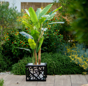 TECNOKIT Panca in Lamiera GOOT con vasi + Portavaso Singolo Coordinabile